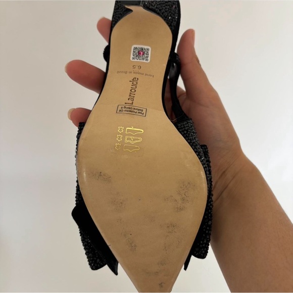 Larroude Elle Crystal Bow Slingback heels Size 6.5 - Picture 4 of 4